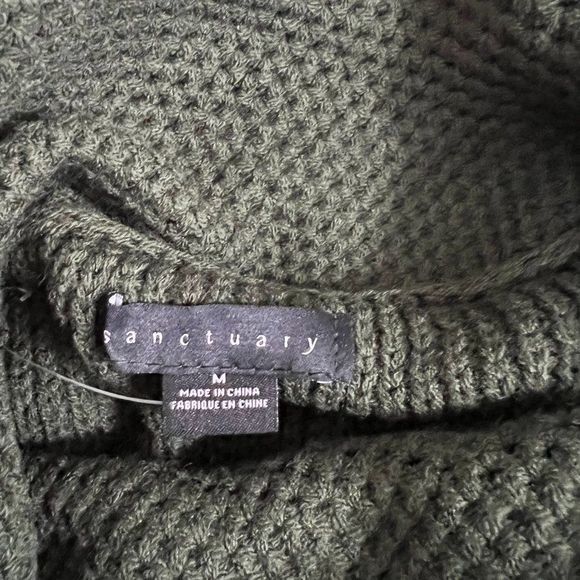 NWT SANCTUARY Olive Green Waffle Turtle Neck Sweater (M) - Picture 6 of 8